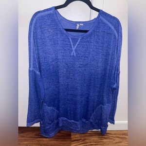 Women's Blue 3/4 Length Sleeve Top
